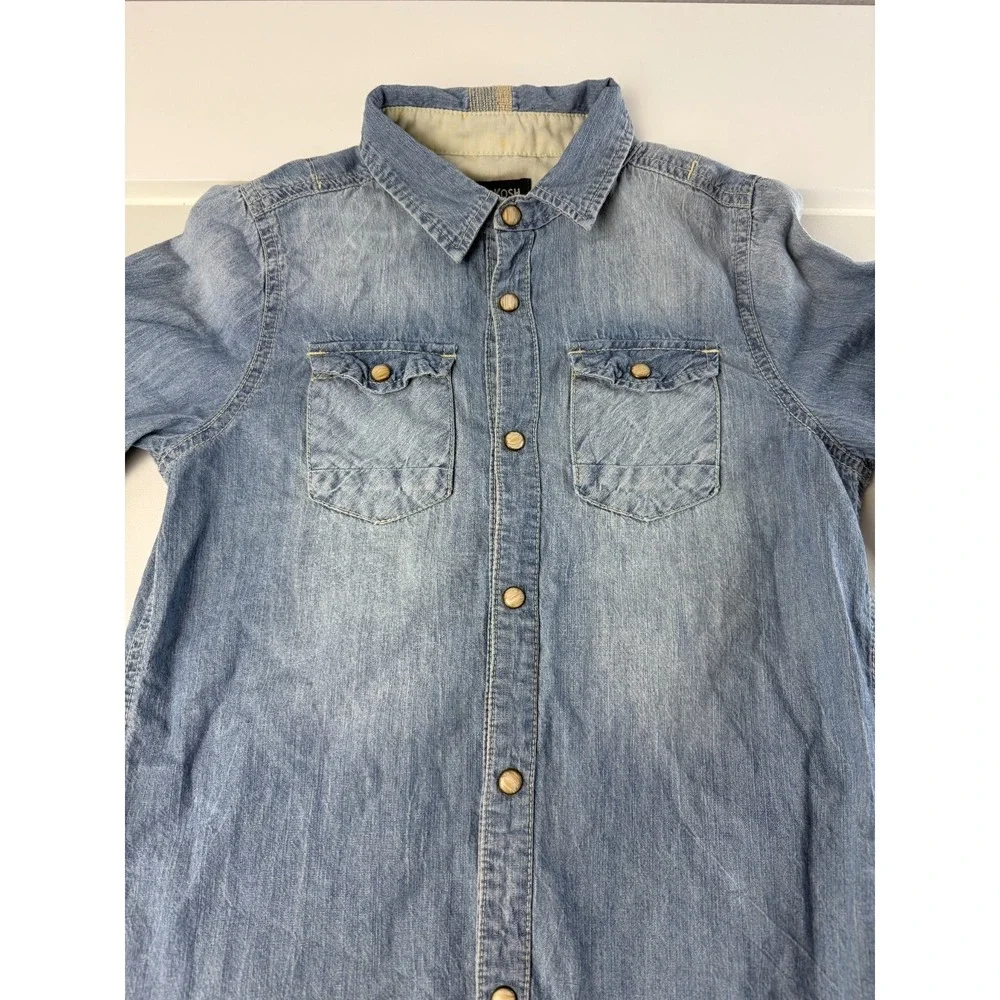 OskKosh B'gosh Western Peral Snap Chambray Youth Boys Shirt Size 10‎